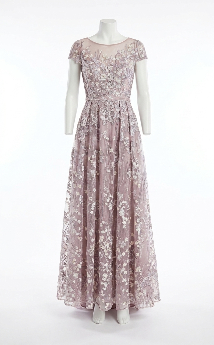 NEW MAC DUGGAL short sleeve dress in lilac